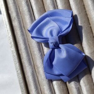 Cornflower Blue Ribbed Grosgrain Bow clip