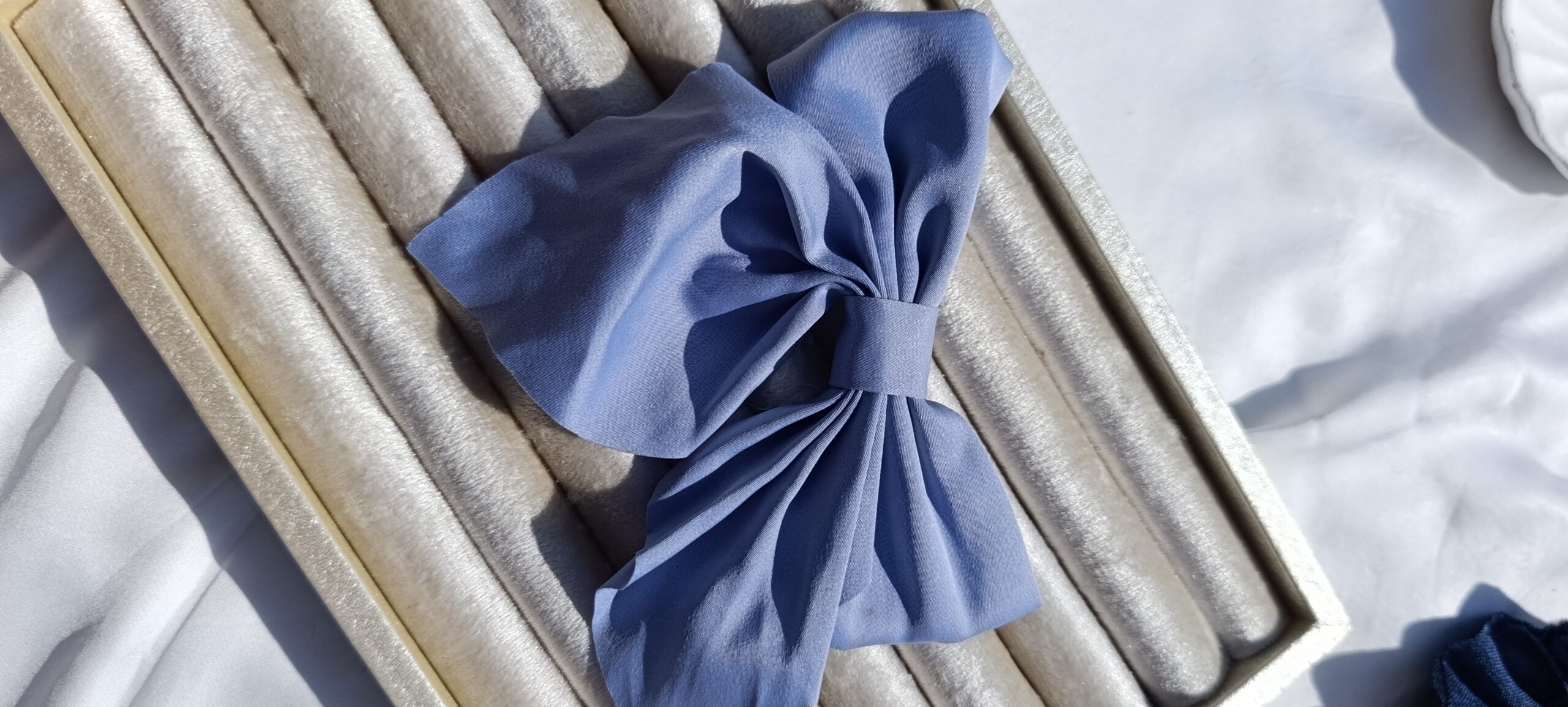 The Soft Azure Chiffon Bow
