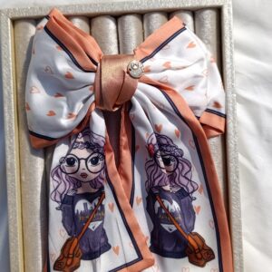 Peach Avenue Illustration Scarf Bow