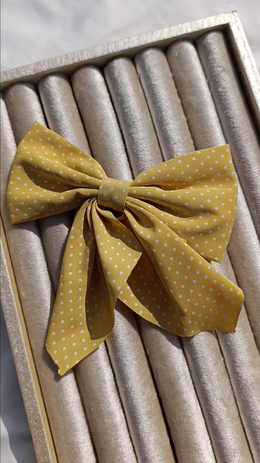 The Mustard Polka Dot Bow