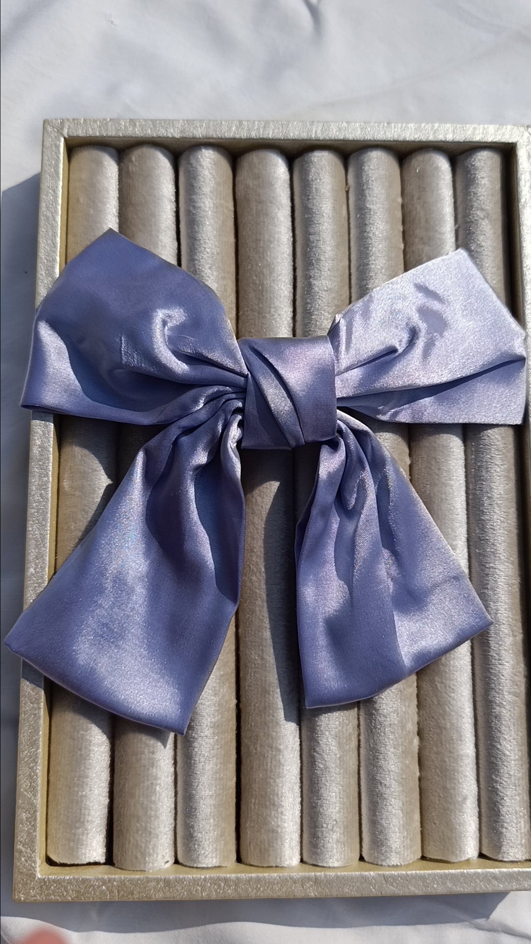 The Iridescent Lavender Satin Bow