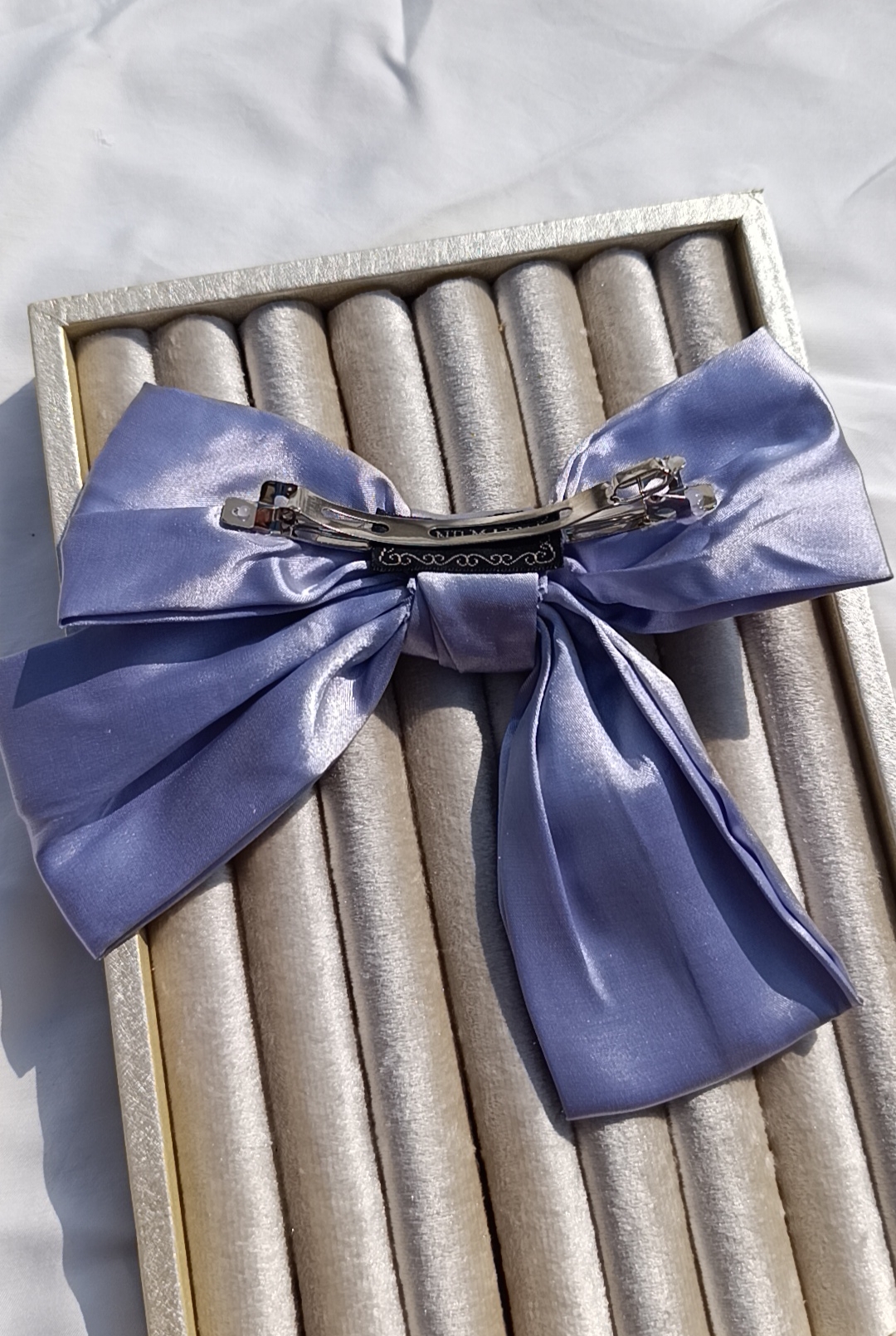 The Iridescent Lavender Satin Bow - Image 4