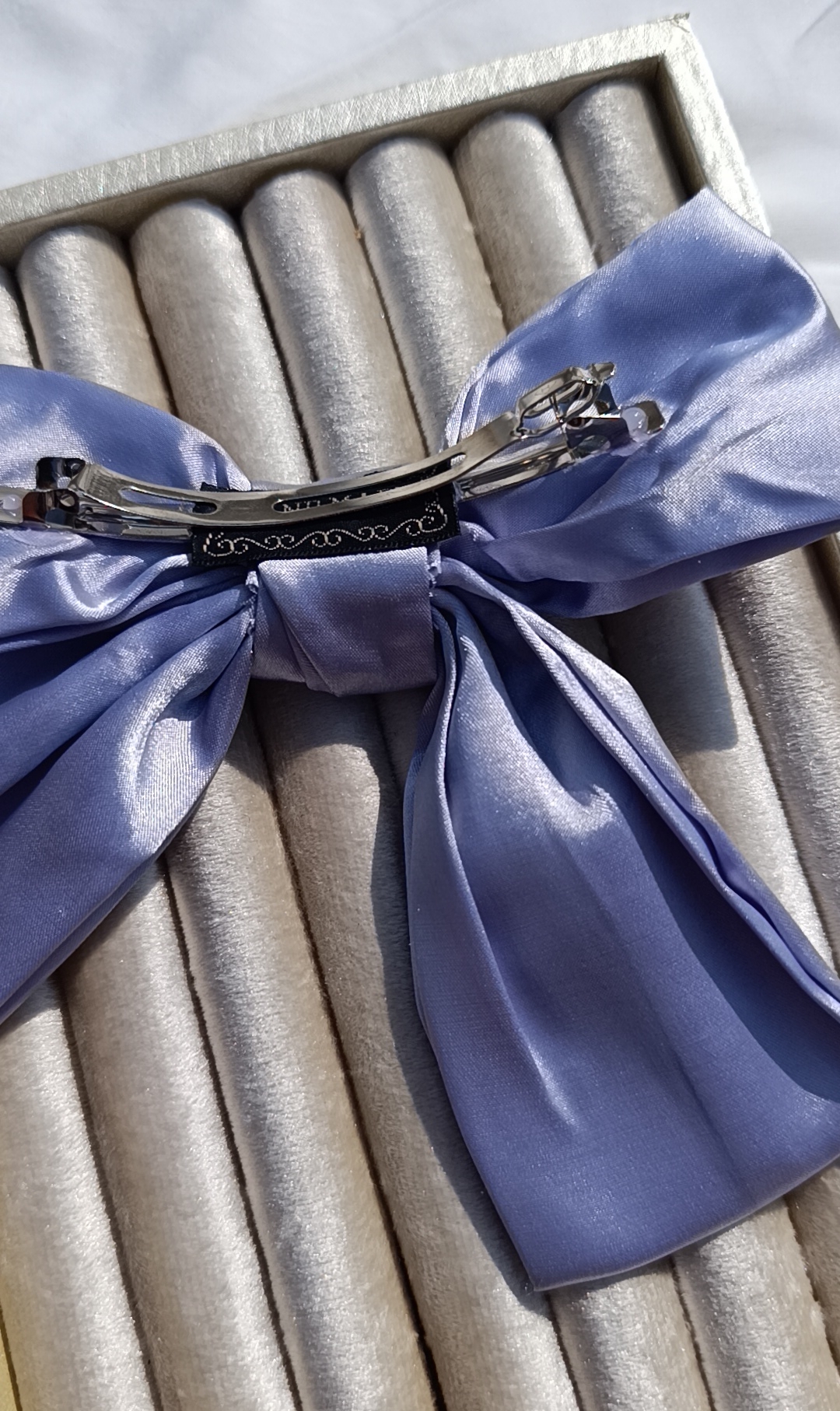 The Iridescent Lavender Satin Bow - Image 3