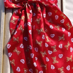 Peace & Love" Teddy Bear Bow