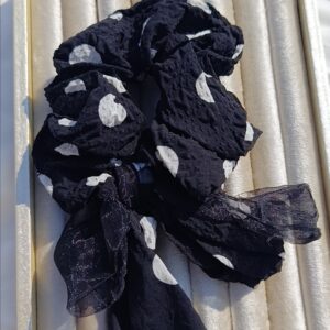 Reverse Polka Dot Textured Scrunchie