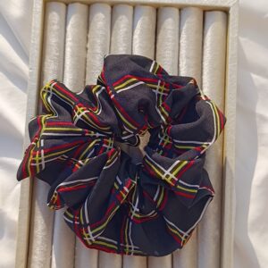 Dark Plaid/Tartan Oversized Scrunchie