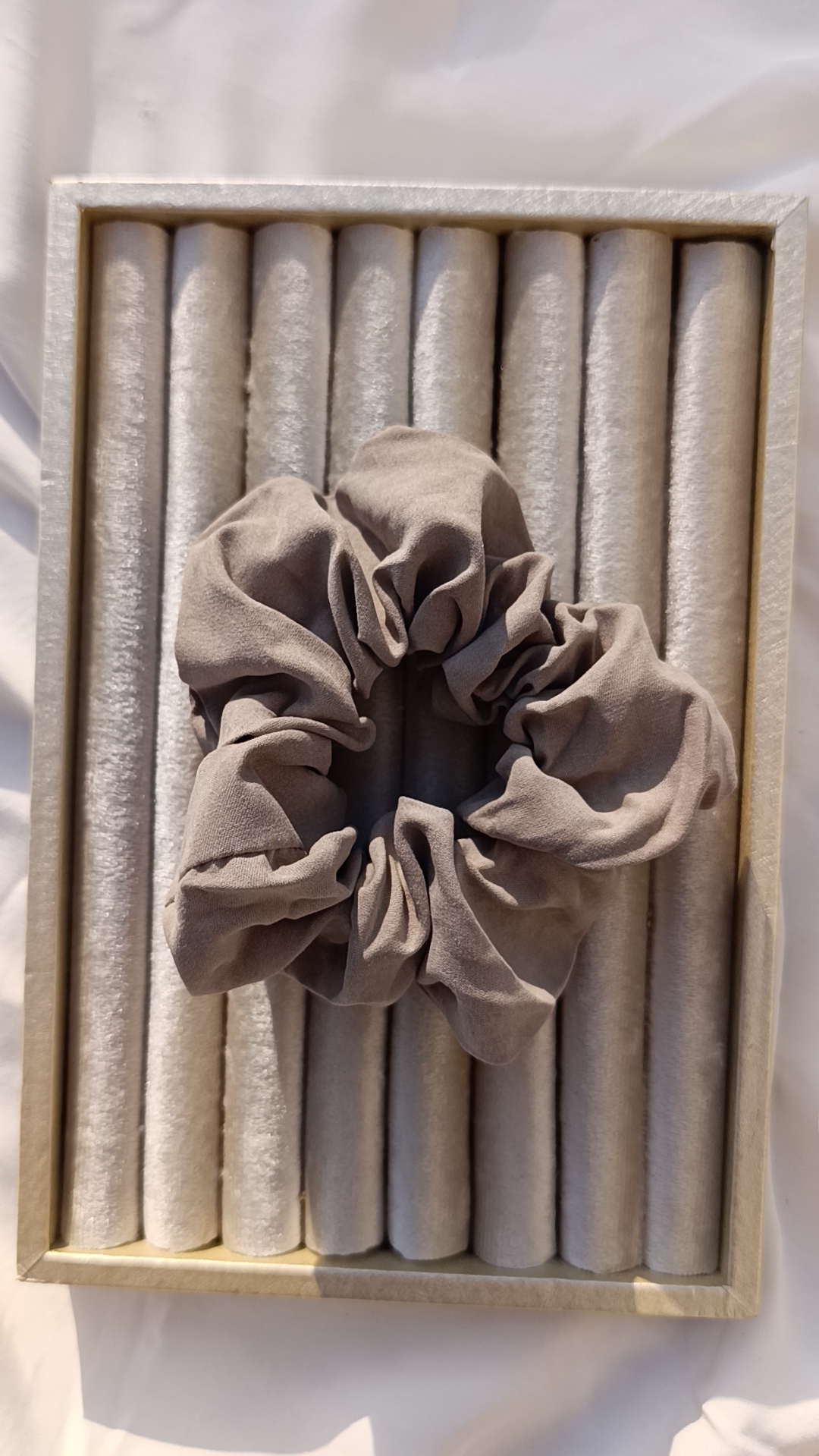 Sandstone Suede-Touch Scrunchie