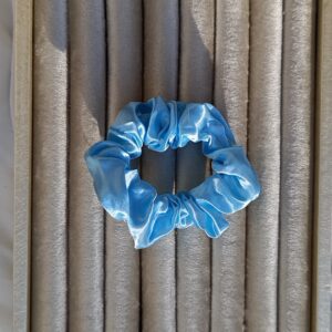 Sky Blue Silk-Style Scrunchie