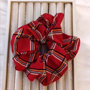 Crimson Heritage Plaid Scrunchie