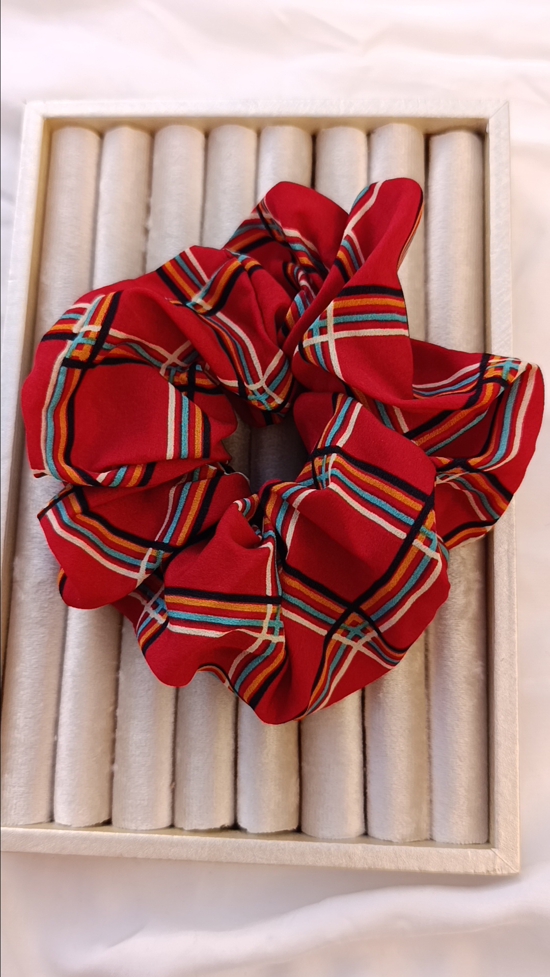 Crimson Heritage Plaid Scrunchie - Image 2