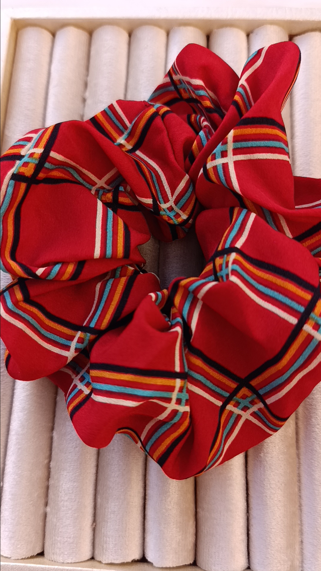 Crimson Heritage Plaid Scrunchie - Image 3