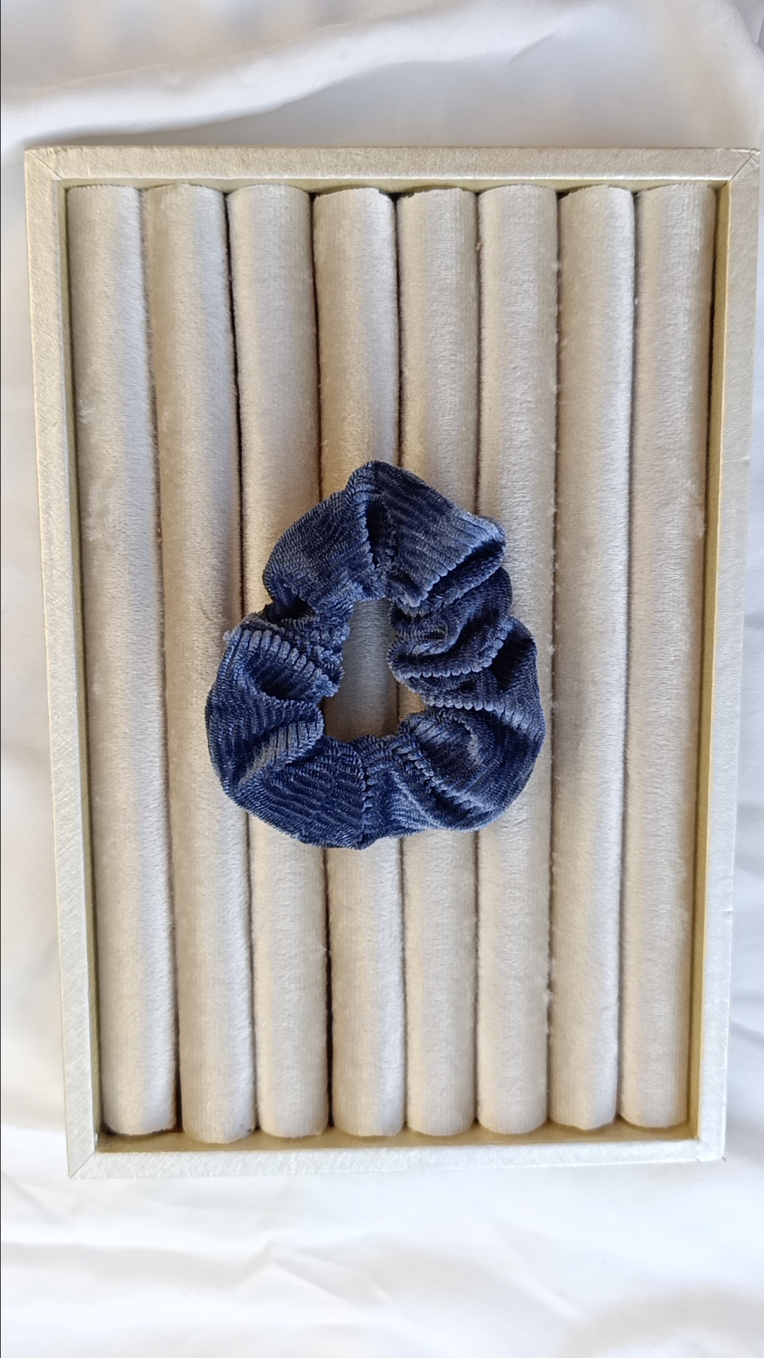Slate Blue Corduroy Scrunchie