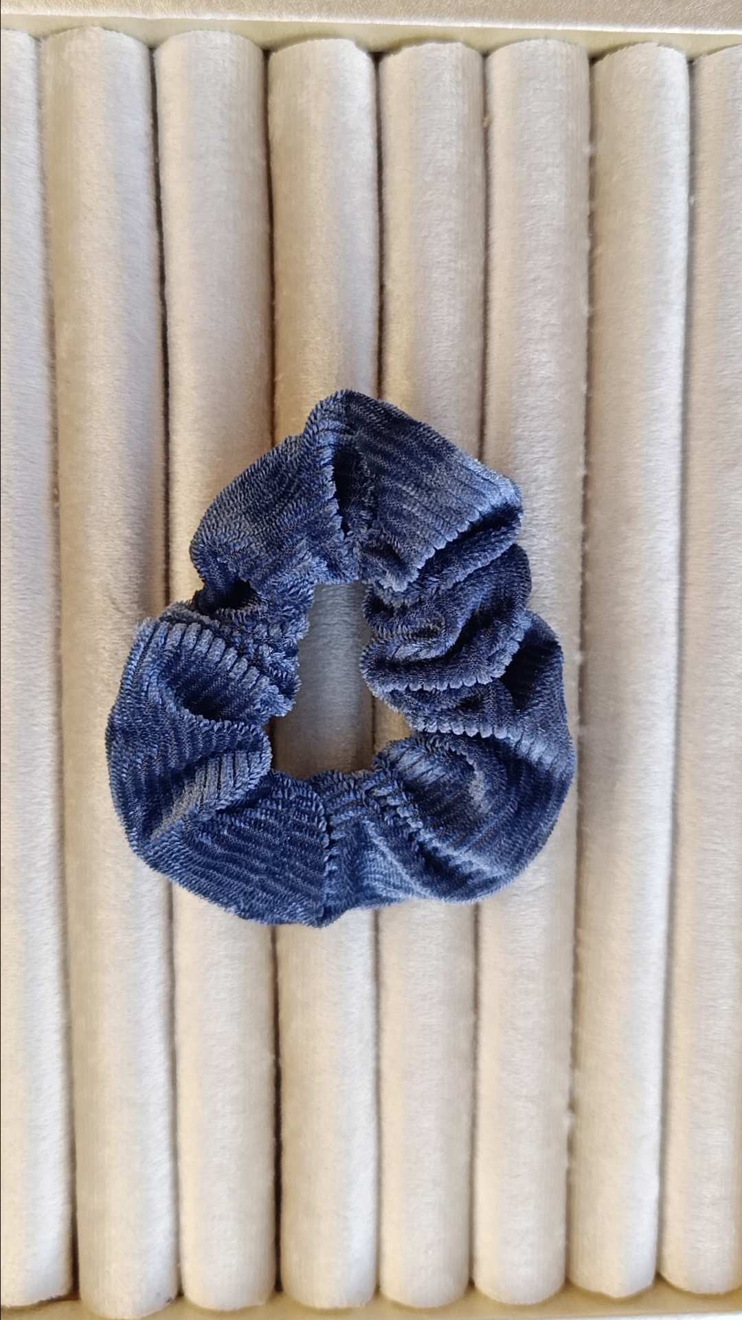 Slate Blue Corduroy Scrunchie - Image 2
