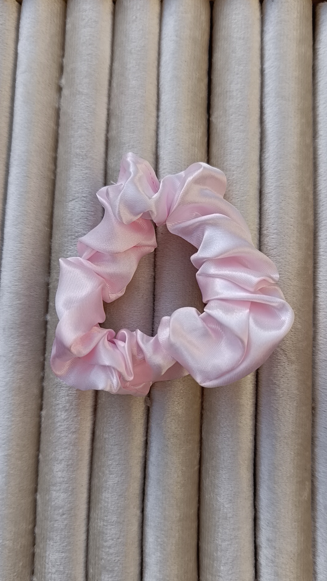Pastel Pink Satin Scrunchie - Image 2