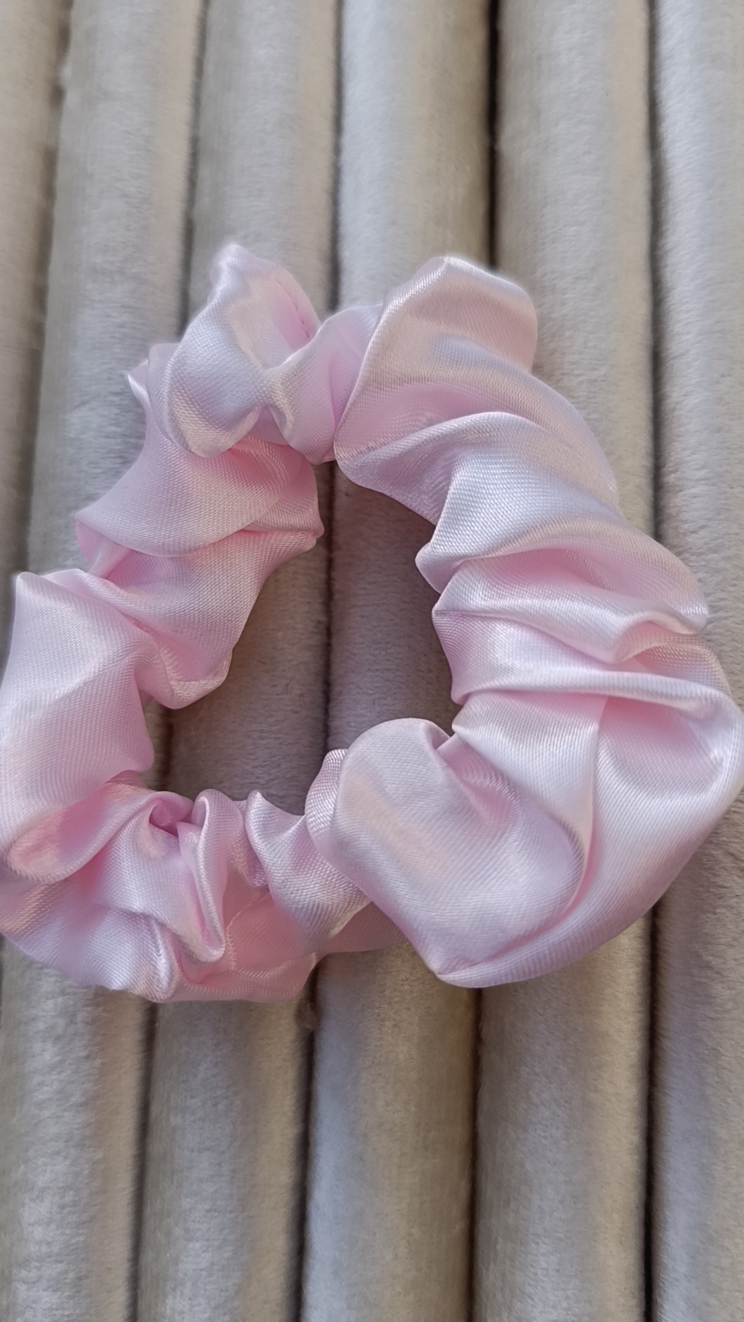 Pastel Pink Satin Scrunchie - Image 3