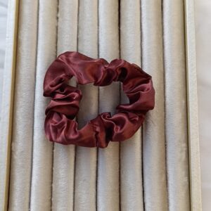 Burgundy Satin Scrunchie