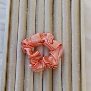 Coral Satin Scrunchie