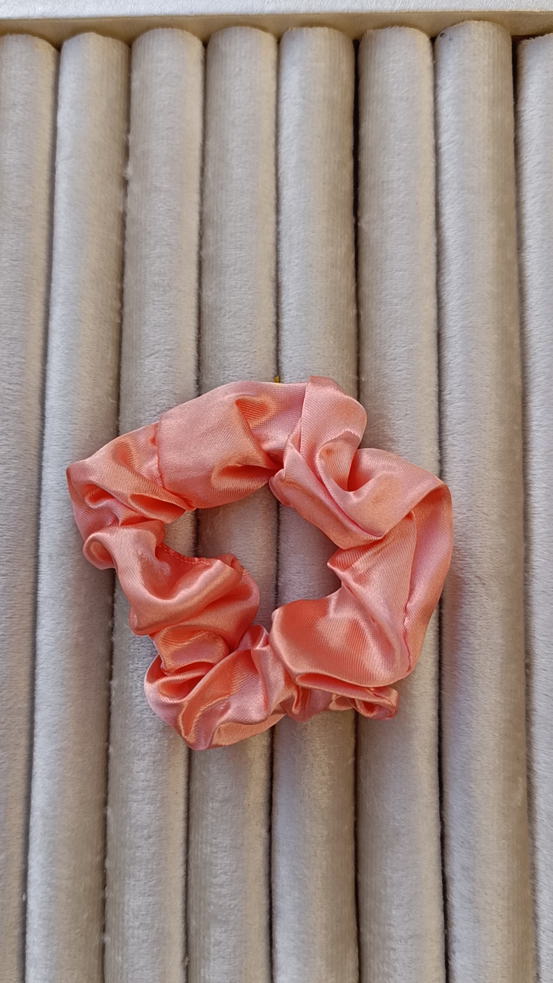 Coral Satin Scrunchie - Image 2