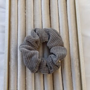 Slate Grey Ribbed Corduroy Scrunchie