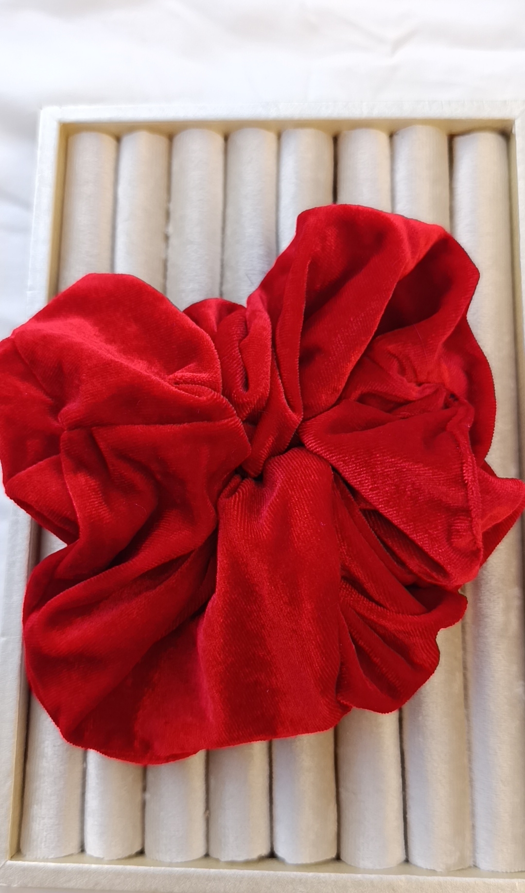 Deep Crimson Velvet Scrunchie - Image 2