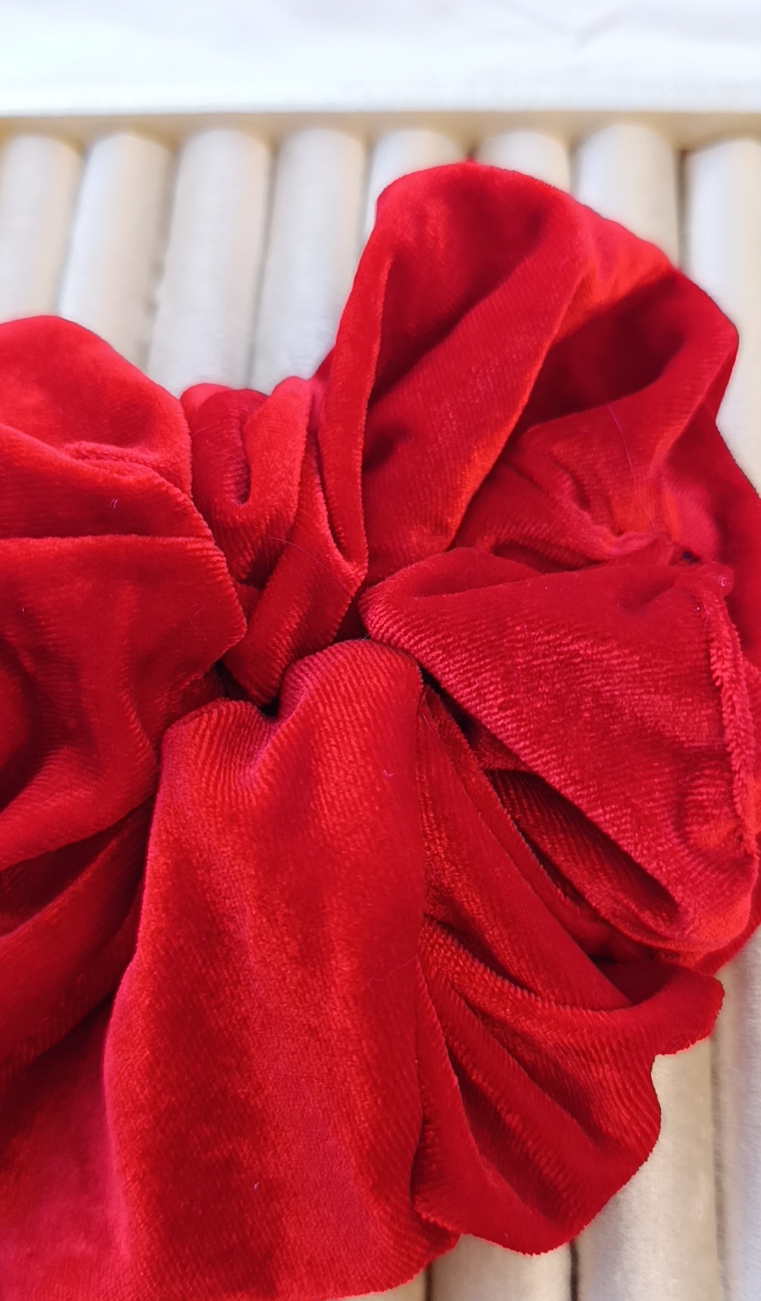 Deep Crimson Velvet Scrunchie - Image 3