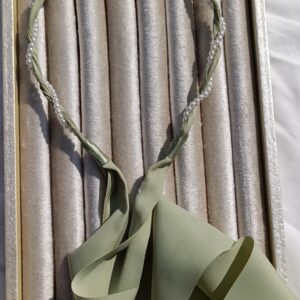 Korean Sage Green Pearl & Ribbon Headband