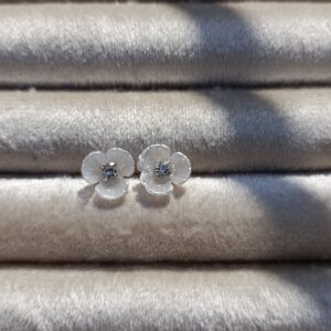 Tiny Frosted Petal Studs