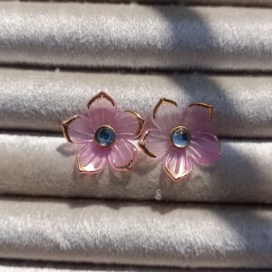 Pink Frosted Blossom Studs