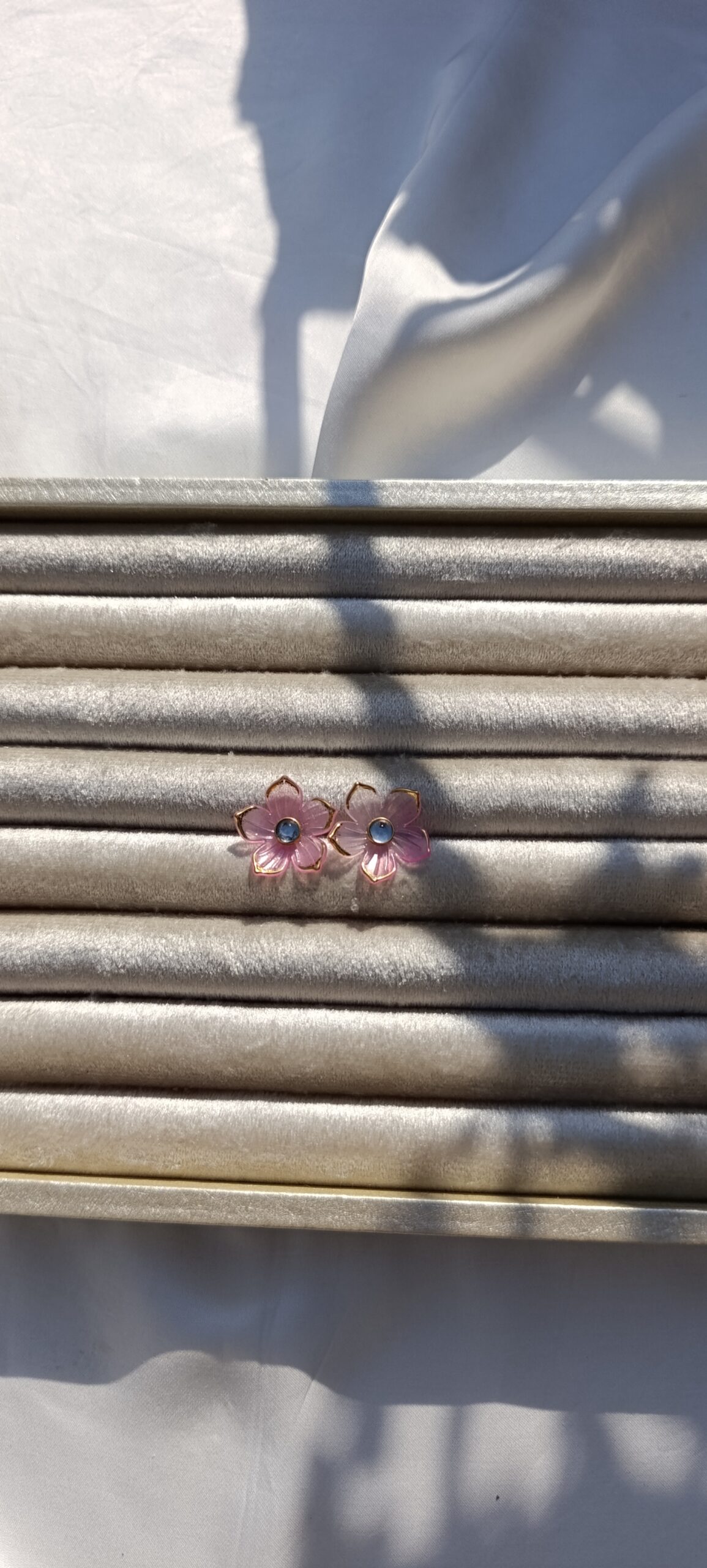 Pink Frosted Blossom Studs - Image 2
