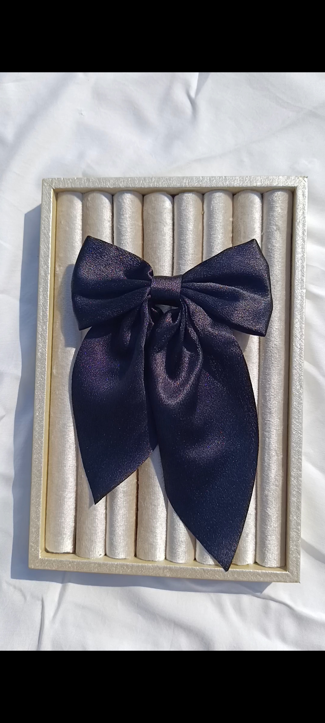 The Midnight Satin Tail Bow