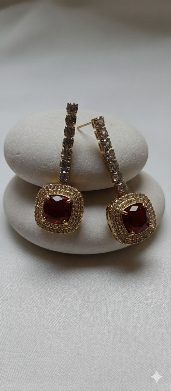 Crimson Velvet Statement Drops