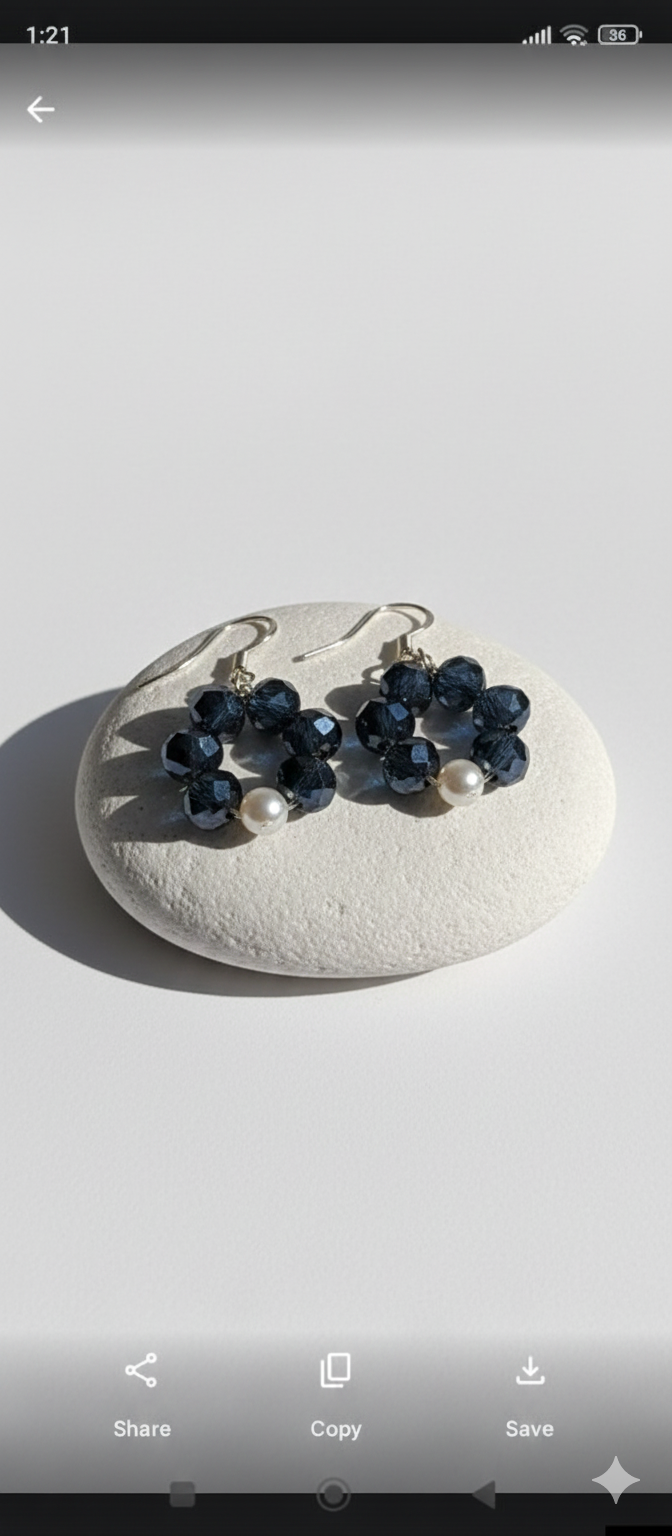 Beaded "Wreath" Hoop Earrings - Image 7