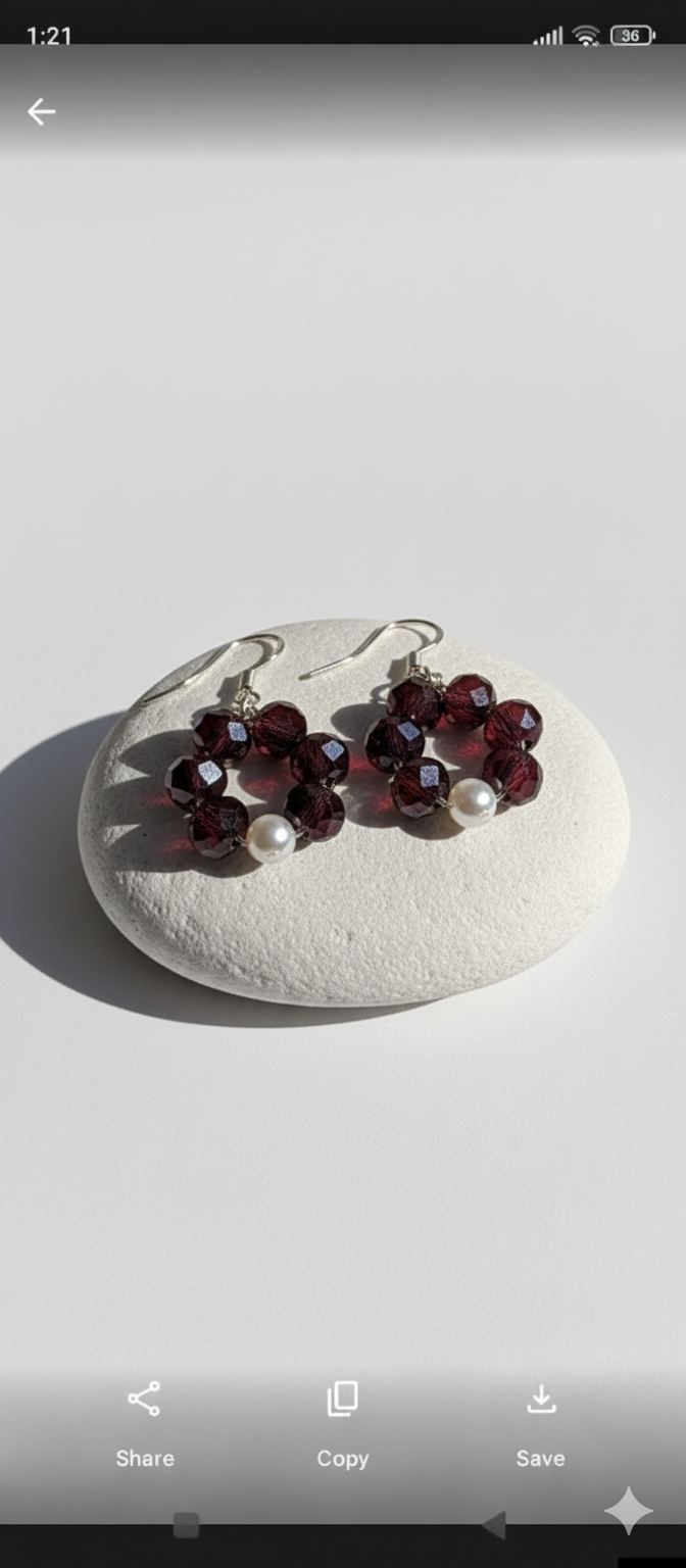 Beaded "Wreath" Hoop Earrings - Image 5