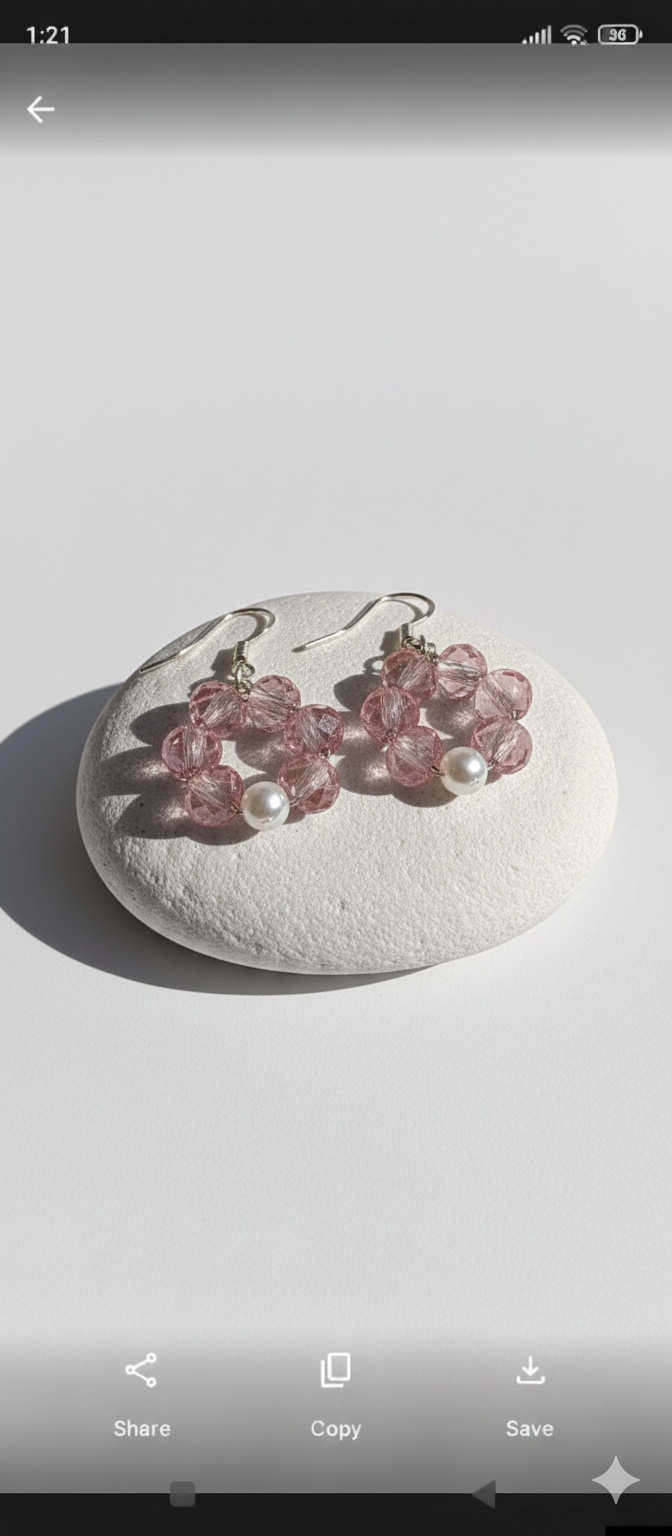 Beaded "Wreath" Hoop Earrings