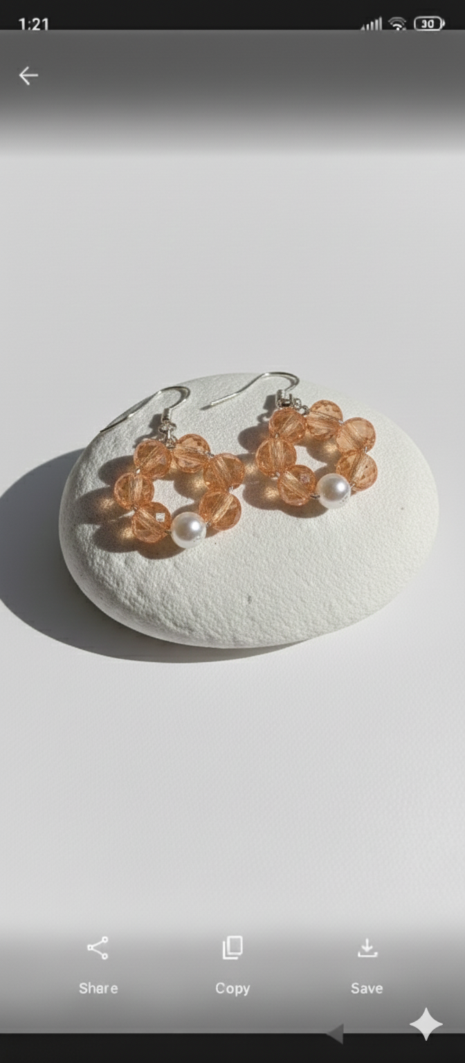 Beaded "Wreath" Hoop Earrings - Image 2