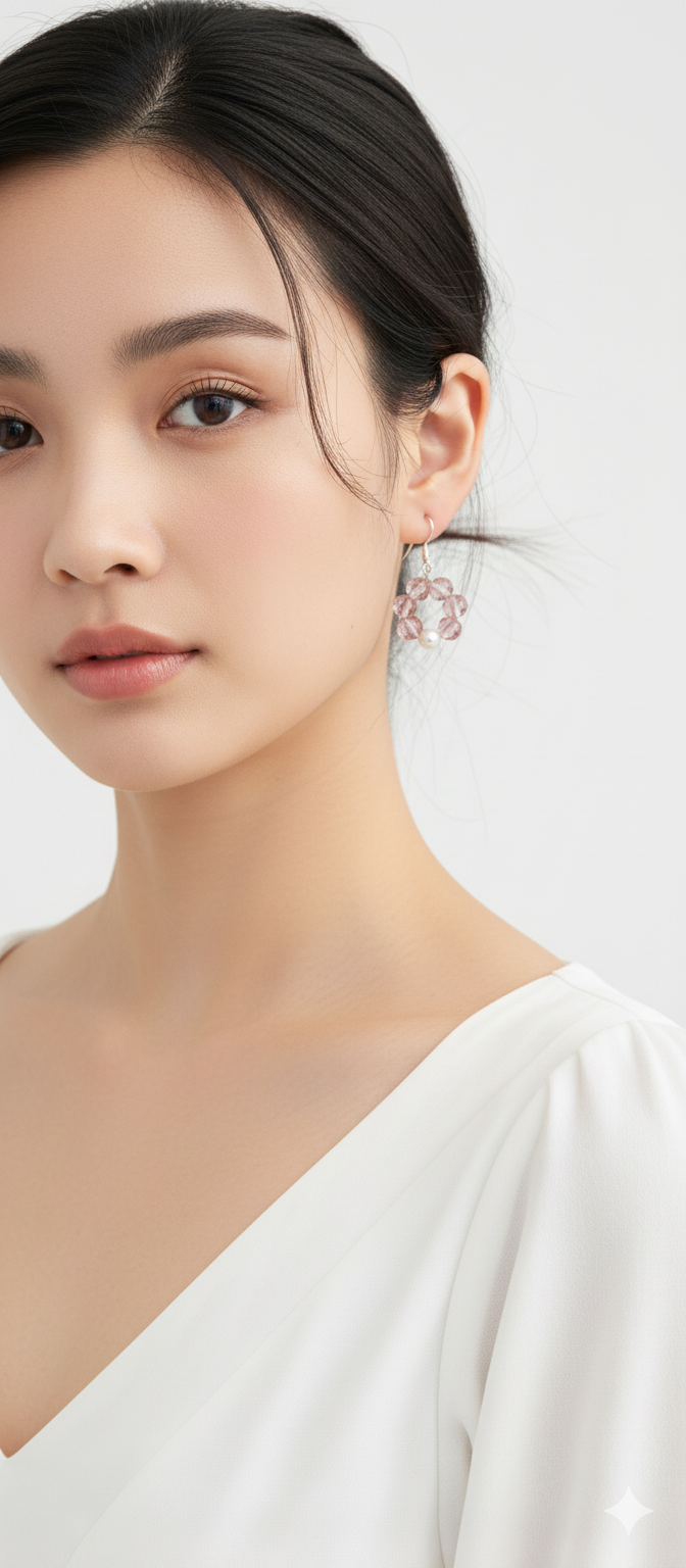 Beaded "Wreath" Hoop Earrings - Image 6