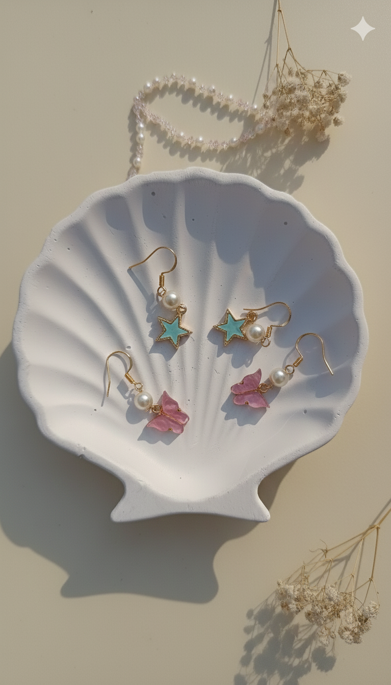 Stainless steel Butterfly Pearl Hooks - Image 2