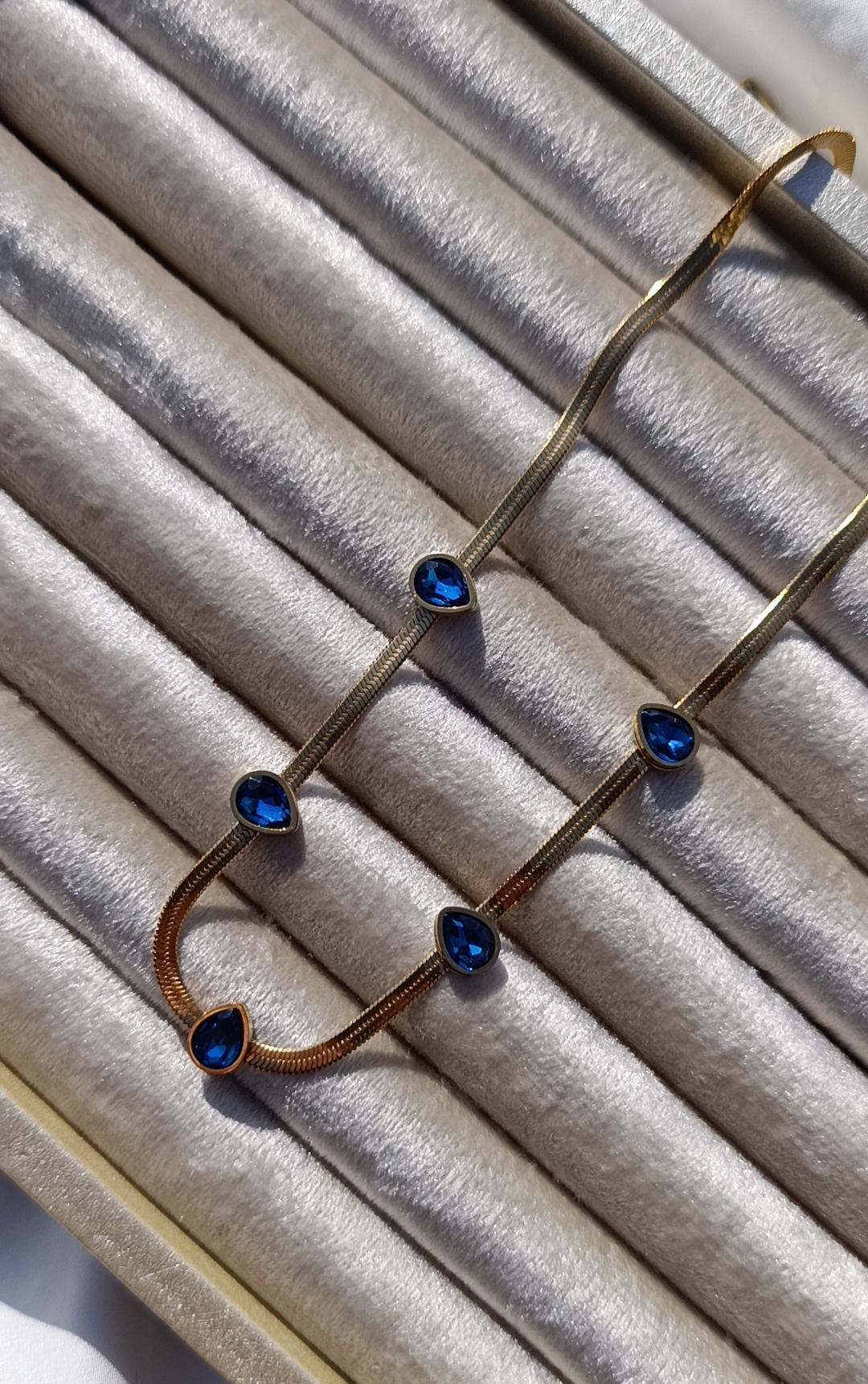 Midnight Azure Herringbone Necklace