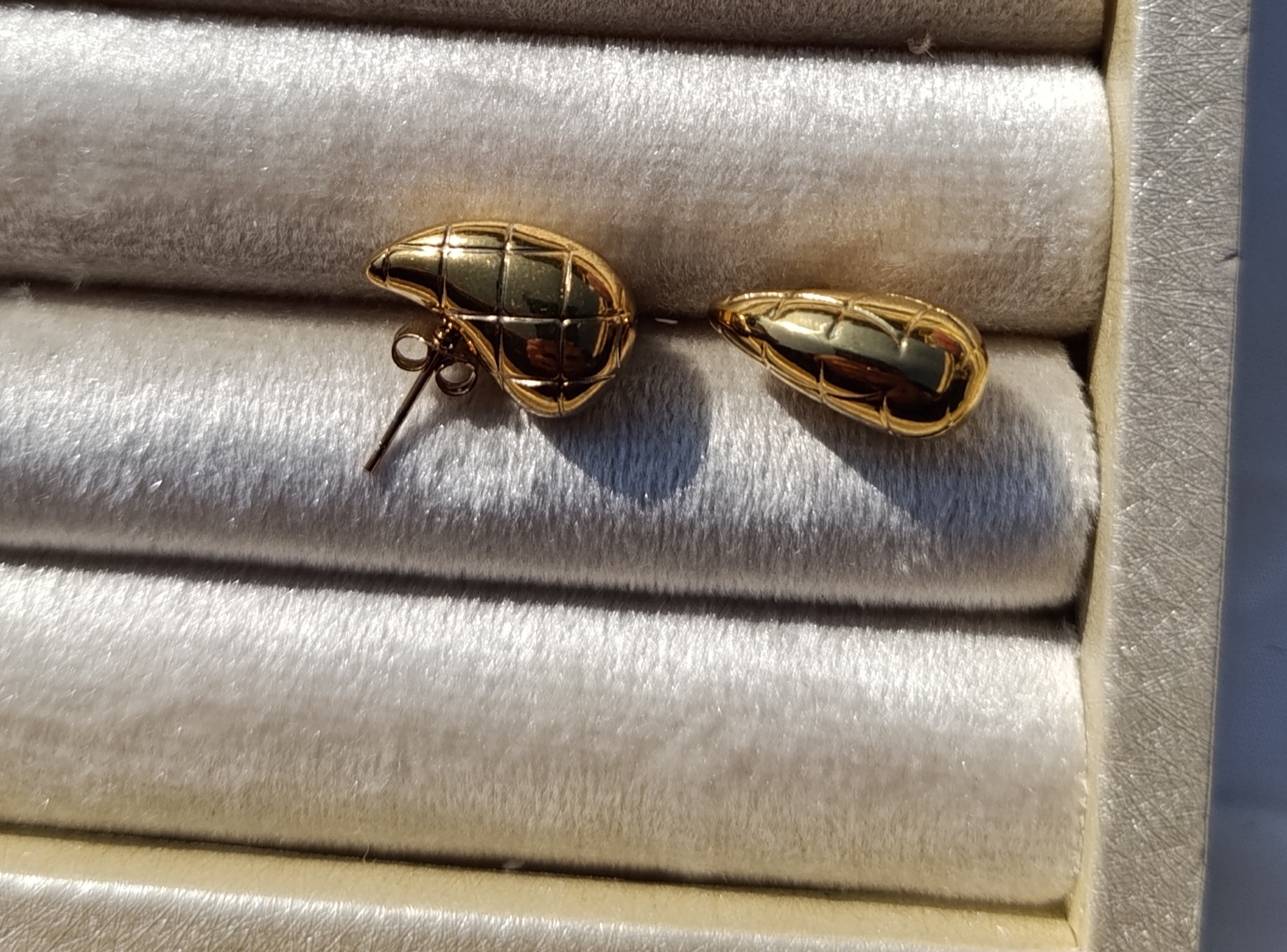 Quilted "Coco" Teardrop Earrings