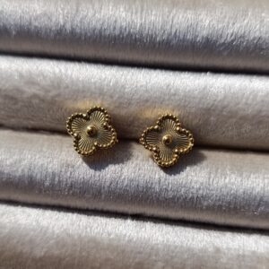 Gold Radiance Clover Studs