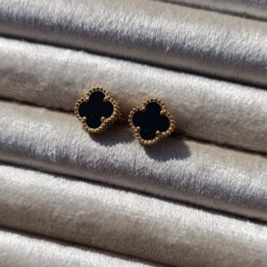 Classic Onyx-Style Clover Studs