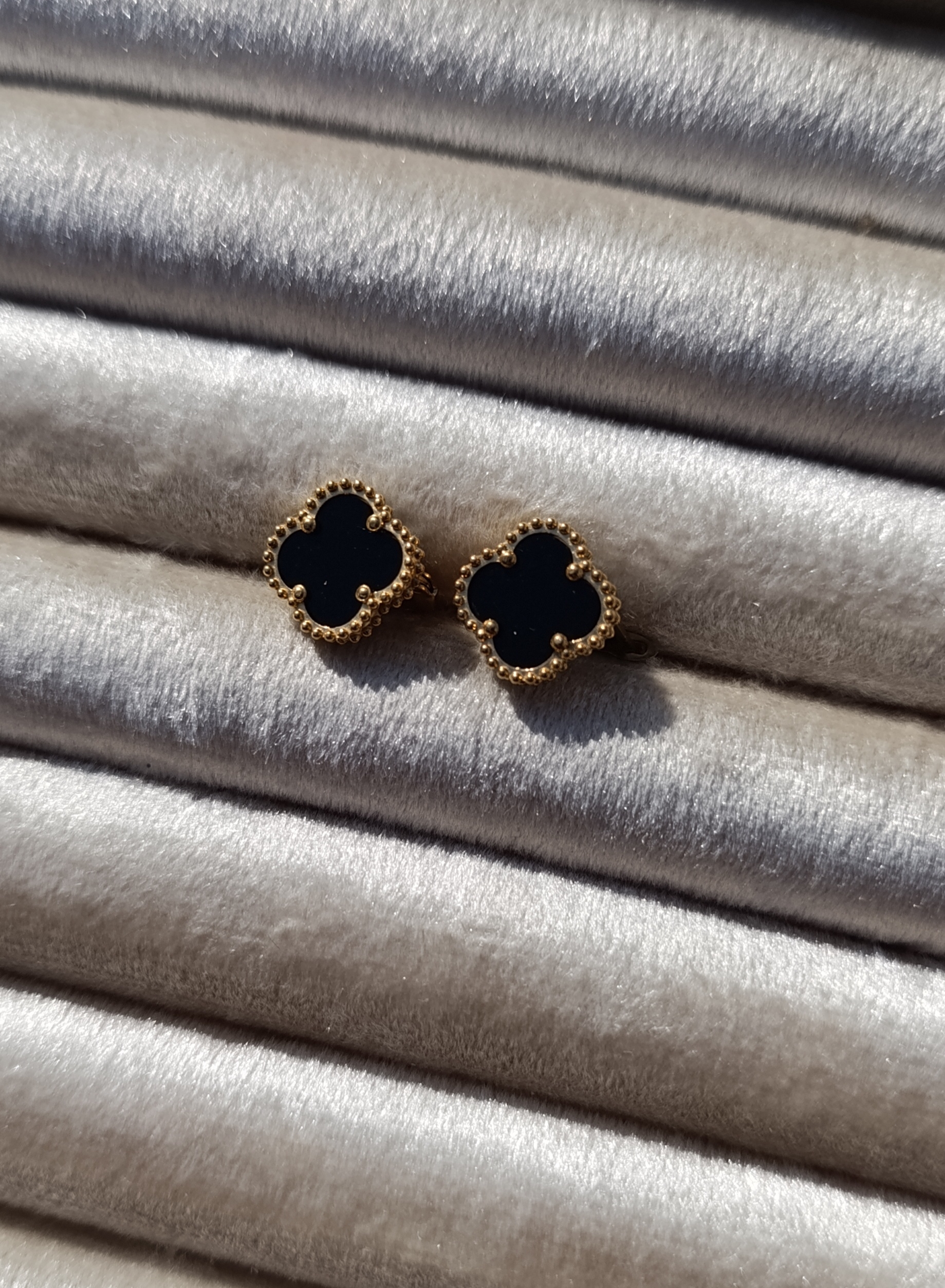 Classic Onyx-Style Clover Studs