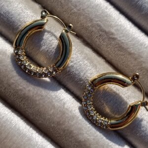 Stellar Half-Moon Pavé Hoops