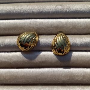 Sculptural Cushion Gold Studs